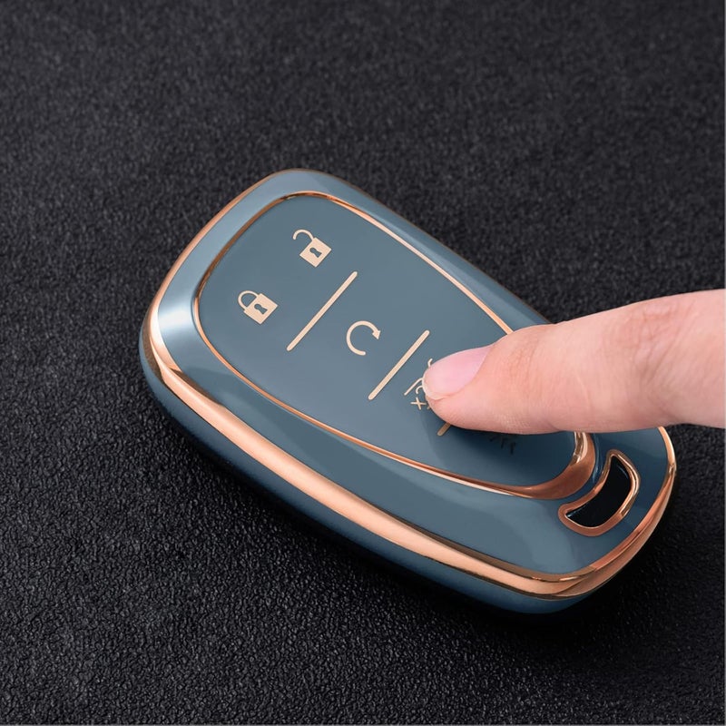 ELOHEI for Chevy Key Fob Cover Case Shell Cover TPU Protector Holder for Chevrolet 2020 2019 2018 2017 2016 Chevy Malibu Camaro Cruze Traverse Spark Equinox Sonic Volt Bolt(Fits 5 Buttons) - Image 2
